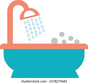 bath tab bathing bathroom trendy icon on white background for web graphic