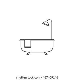 Bath thin line icon, outline vector logo illustration, linear pictogram isolated on white