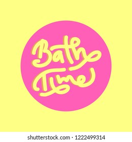 Bath time decorative lettering type design