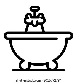 Bath time icon. Outline bath time vector icon for web design isolated on white background