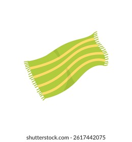 Bath towel collection in hotel style with rolled cotton washcloth soft fabric illustration domestic object folded background color vector accessory clean design


