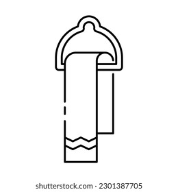Diseño de un icono de toalla de baño, aislado en fondo blanco. ilustración vectorial