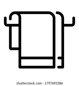 Bath towel icon. Outline bath towel vector icon for web design isolated on white background