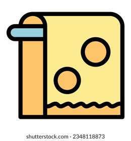 Bath towel icon outline vector. Candle wax. Cream hair color flat