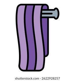 Ícone de toalha de banho. Contorno banho toalha vetor ícone cor plana isolado no branco