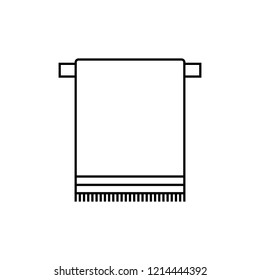 Bath towel on rack outline icon. linear style sign for mobile concept and web design. towel hanging simple line vector icon. Symbol, logo illustration.