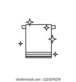 Bath towel on rack outline icon. linear style sign for mobile concept and web design. towel hanging simple line vector icon. Symbol, logo illustration.