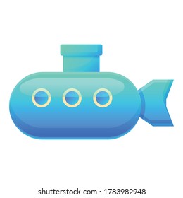 Bath toy submarine icon. Cartoon of bath toy submarine vector icon for web design isolated on white background
