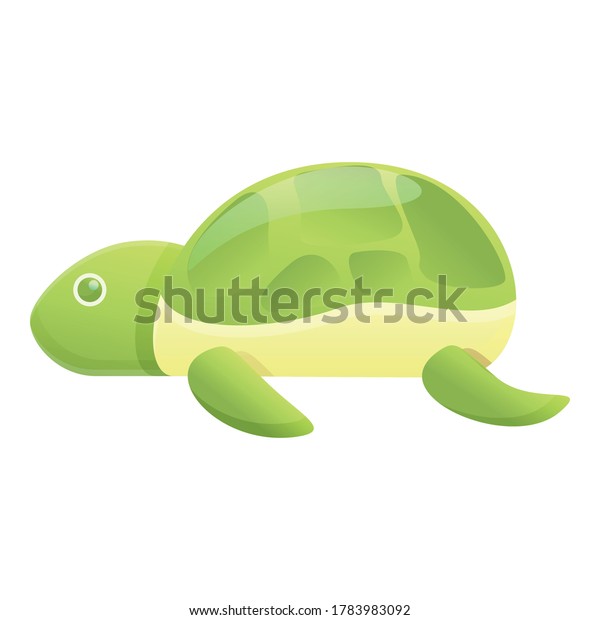 Bath toy turtle icon.\
Cartoon of bath toy turtle vector icon for web design isolated on\
white background