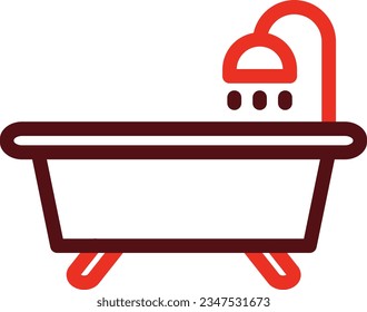 Bath Tub Glyph Two Color Icon For Personal And Commercial Use.
