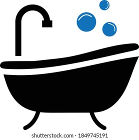 Plantilla vectorial de diseño de iconos de la bañera