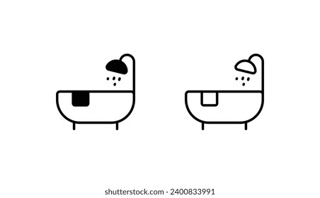 Bath Tub icon design with white background stock illustration
