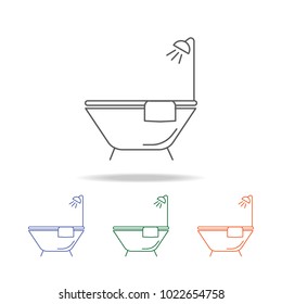 bath tub icon. Element of bathroom tools multi colored icon for mobile concept and web apps. Icon for website design and development, app development. Premium icon on white background