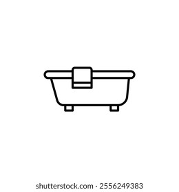 bath tub icon Flat symbol set outline