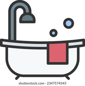 Bath Tub Icon image. Suitable for mobile application.