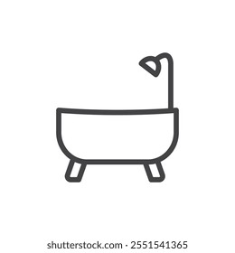 Bath tub icon Logo symbol outline set