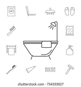 bath tub icon on white background