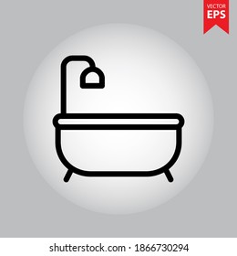 Bath tub icon symbol. Home Appliances and Furniture icon vector. Eps10 vector illustration.