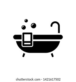 Bath tub icon trendy design template.