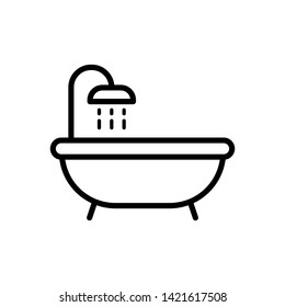 Bath tub icon trendy design template.