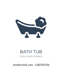 bath tub icon vector on white background, bath tub trendy filled icons from Tools and utensils collection, bath tub vector illustration