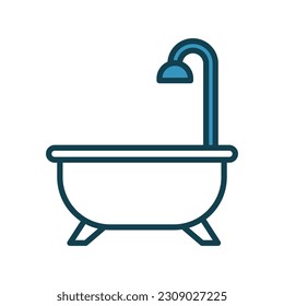 Vector de iconos de la bañera de hidromasaje en el diseño de moda
