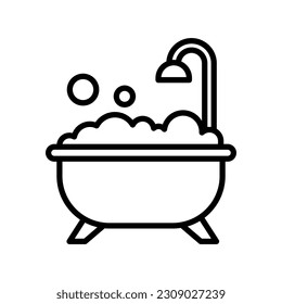 Bath tub icon vector on trendy design