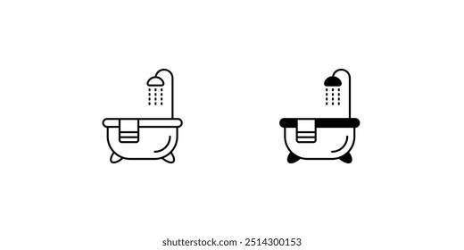 Badewannen-Symbol mit weißem Hintergrund, Vektorgrafik