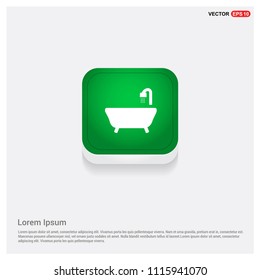 Bath Tub IconGreen Web Button - Free vector icon