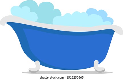 Bath tub, illustration, vector on white background.