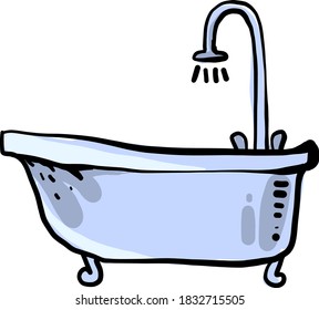 Badewanne, Illustration, Vektorgrafik auf weißem Hintergrund