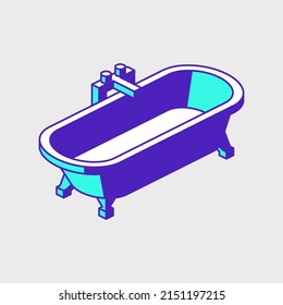 Bath tub isometric vector icon illustration