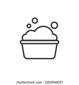 Bath tub, jacuzzi icon suitable for info graphics, websites and print media and interfaces. Line vector icon. Bowl for washing. Dry cleaning single icon