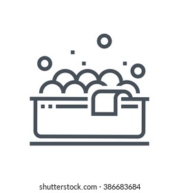 Bath Tub, Jacuzzi Icon Suitable For Info Graphics, Websites And Print Media And  Interfaces. Line Vector Icon.