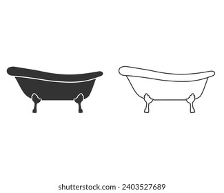 Bath tub line icon set. Simple illustration of Bath tub vector icon for web design isolated on white background