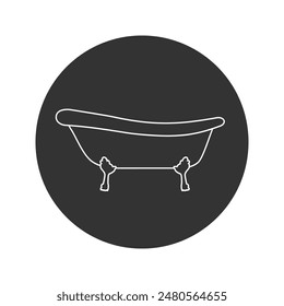 Bath tub line icon. Simple illustration of Bath tub vector icon for web design isolated on white background