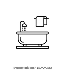 Bath Tub line icon vector illustration. interior symbol. isolated on white background.