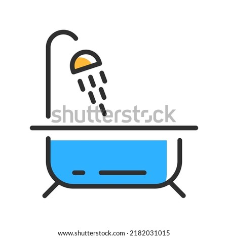 Bath tub line icon. Vector illustration concept