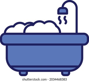 Bath Tub Line Inverted Vector Line Icon Design
