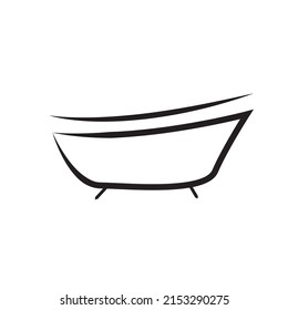 Bath tub on white background. Vector drawing.