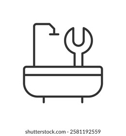 Bath Tub Setting Icon Sign Symbol