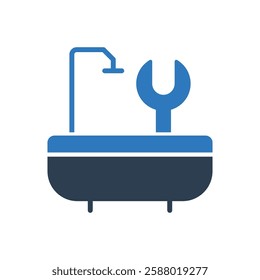 Bath Tub Setting Icon Sign Symbol
