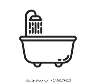 bath tub with shower icon