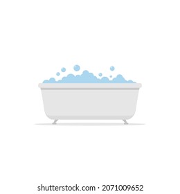 Bath tub shower vector icon. Bathtub clipart simple flat symbol