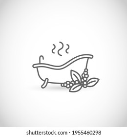 Bath tub thin line style vector icon