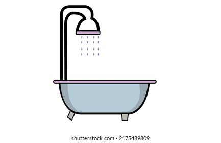 Bath Tub Vektorsymbol im Füllstil 