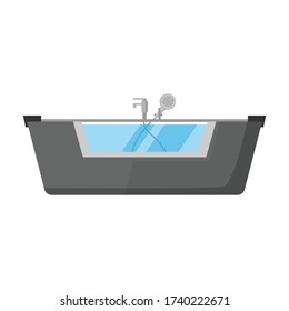 Bath tub vector icon.Cartoon vector icon isolated on white background bath tub.