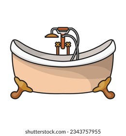 Bath tub vector icon.Color vector icon isolated on white background bath tub.