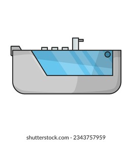 Icono vectorial de bañera.Icono vectorial de color aislado en la bañera de fondo blanco.