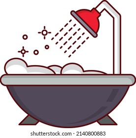 Badewanne Vektorgrafik auf transparentem Hintergrund.Symbole in Premiumqualität. Vektorlinienflachsymbol für Konzept und Grafikdesign.